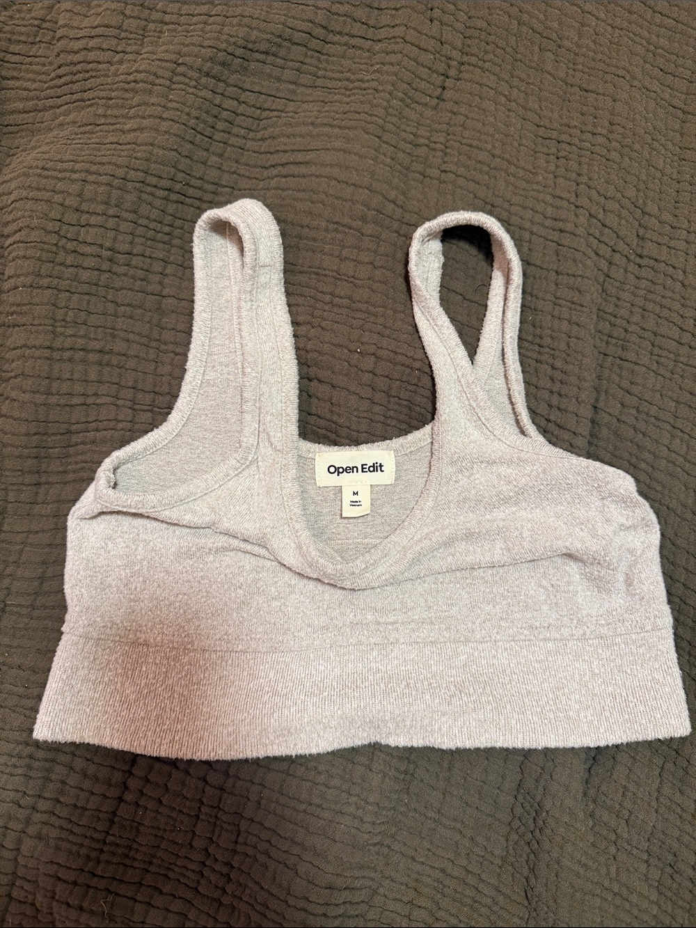 Open Edit Women's Cozy Crop Tank - Light Mauve